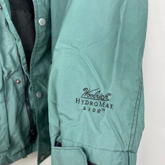 Vintage Woolrich Jacket Hydromax 2100 Windbreaker Hooded Green Black Mens Size L - Picture 6 of 12